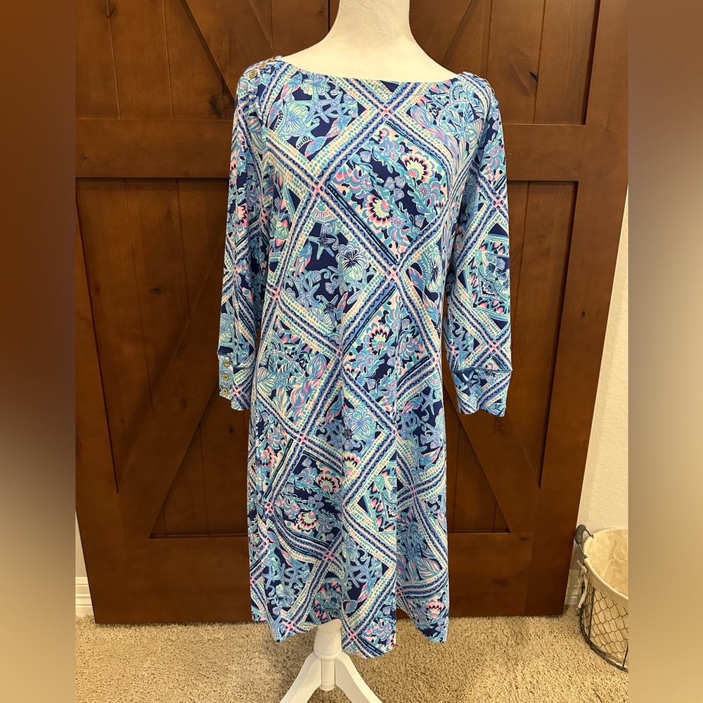 NWT Lilly Pulitzer Sophie Dress (UPF50) in Meet Me on the Dock - size L